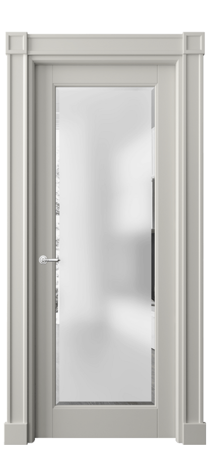 Дверь межкомнатная Тоскана Плано 6300 Матовый тёплый серый Сатинированное стекло с фацетом Гладкие пилястры с квадратными розетками МТСР Цена 129639 ₽ Наличники уже входят в базовый комплект. Фабрика дверей Волховец 8 (800) 551 43 19 Межкомнатная дверь Тоскана Плано 6300 Матовый тёплый серый Сатинированное стекло с фацетом Цена 129639 ₽ | Volhovec