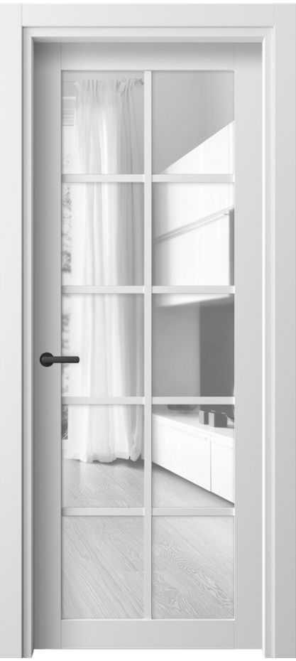 Межкомнатная дверь Neo 2106 Белый шёлк Прозрачное стекло, триплекс, 6 мм Цена 1900 AZE | Volhovec