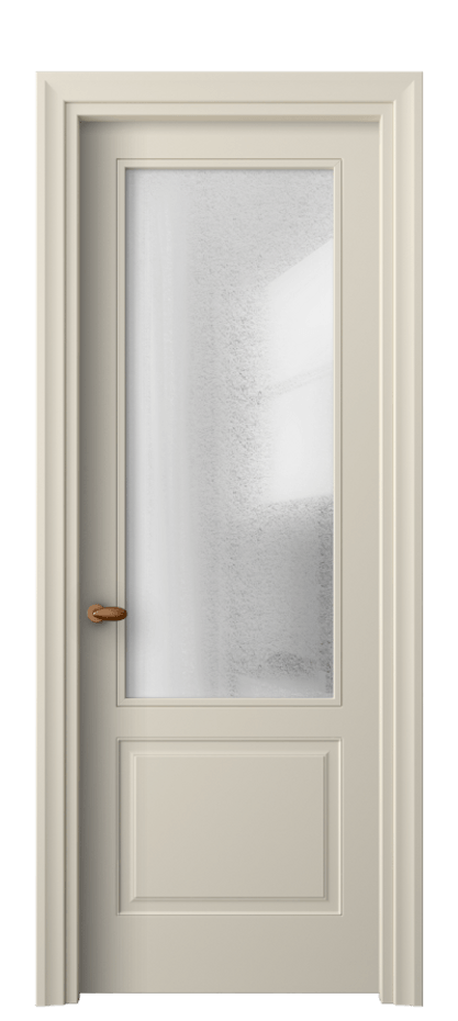 Межкомнатная дверь Esse 8552 Матовый бежево-серый Фактурное стекло "Лёд", триплекс Цена 72099 ₽ | Volhovec