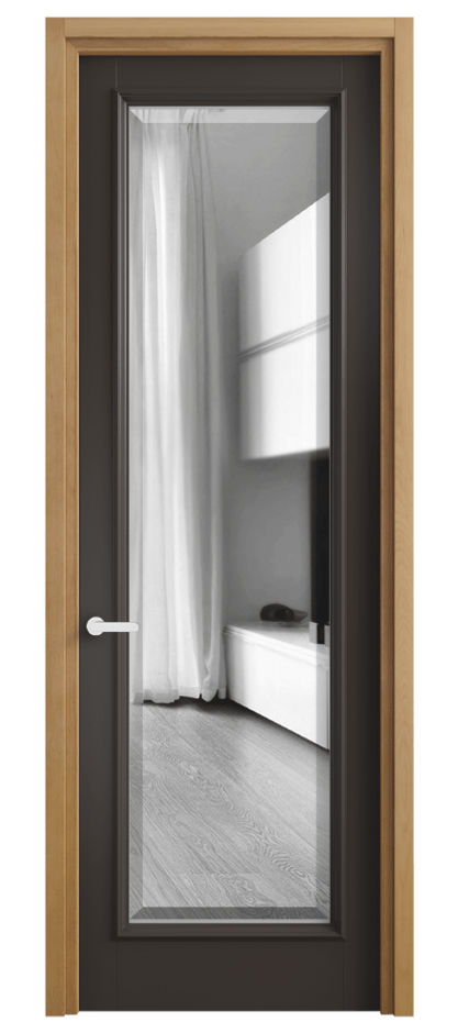 Дверь межкомнатная Charm 6702 Бук антрацит Двустороннее зеркало с фацетом, триплекс Узкий классический наличник БНМ Цена 101599 ₽ Наличники уже входят в базовый комплект. Фабрика дверей Волховец 8 (800) 551 43 19 Межкомнатная дверь Charm 6702 Бук антрацит Двустороннее зеркало с фацетом, триплекс Цена 101599 ₽ | Volhovec