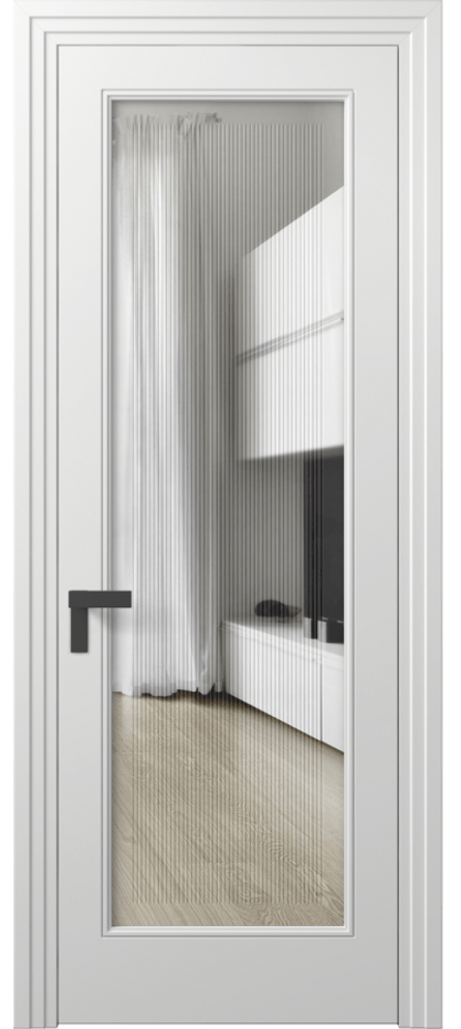 Дверь межкомнатная Rocca 8300 Матовый белоснежный Прозрачное стекло с гравировкой "Каннелюры", триплекс Каскадный компланарный наличник МБЛ Цена 78519 ₽ Наличники уже входят в базовый комплект. Фабрика дверей Волховец 8 (800) 551 43 19 Межкомнатная дверь Rocca 8300 Матовый белоснежный Прозрачное стекло с гравировкой "Каннелюры", триплекс Цена 78519 ₽ | Volhovec