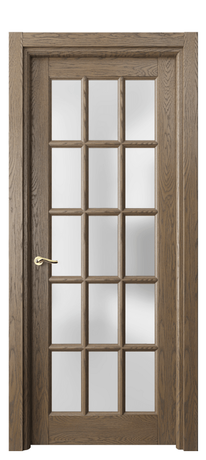 Межкомнатная дверь Lignum 0708 Дуб мраморный брашированный Сатинированное стекло Цена 190630 ₽ | Volhovec