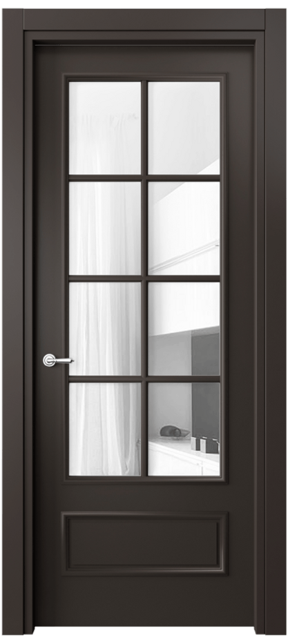 Дверь межкомнатная Paris 8112 Матовый антрацит Прозрачное стекло, 4 мм Гладкий наличник МАН Цена 72399 ₽ Наличники уже входят в базовый комплект. Фабрика дверей Волховец 8 (800) 551 43 19 Межкомнатная дверь Paris 8112 Матовый антрацит Прозрачное стекло, 4 мм Цена 72399 ₽| Volhovec