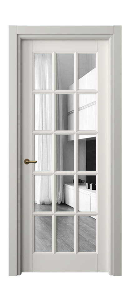 Межкомнатная дверь Тоскана Грильято 6311 Бук пудровый белый Двустороннее зеркало, триплекс Цена 117199 ₽ | Volhovec