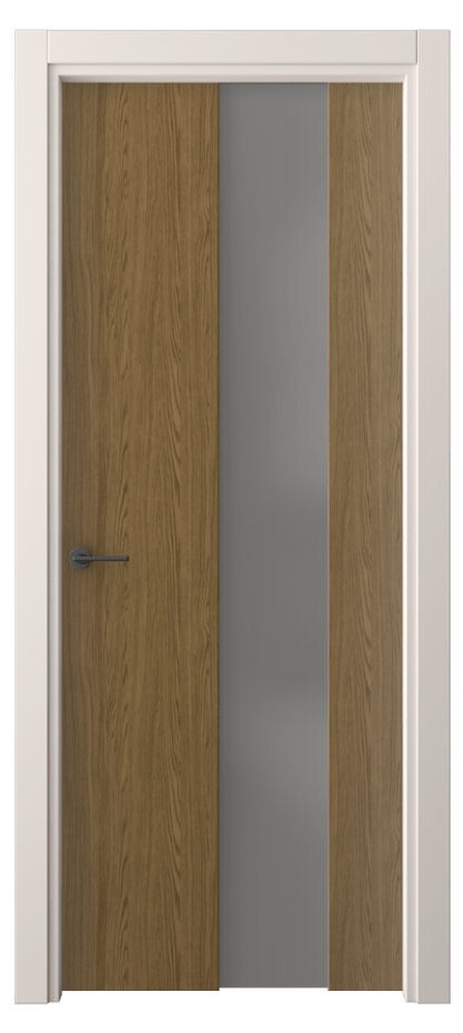 Межкомнатная дверь Freedom 4226 Торфяной дуб Сатинированное серое стекло, триплекс, 8 мм Цена 38299 ₽ | Volhovec