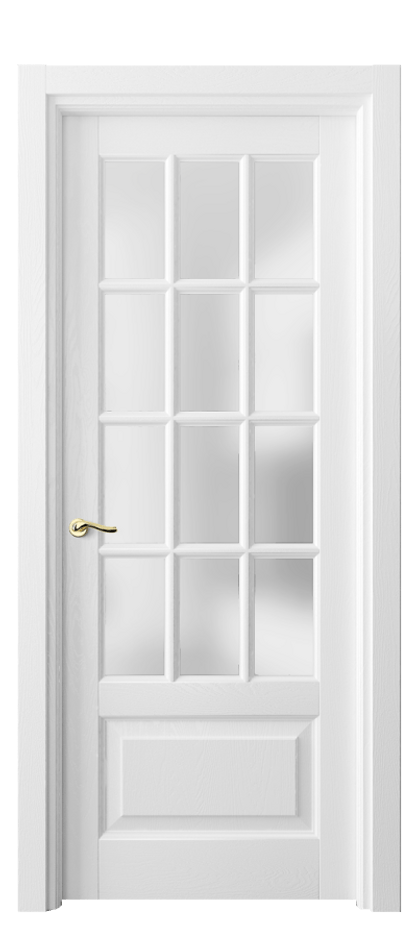 Межкомнатная дверь Lignum 0728 Дуб белоснежный Сатинированное стекло Цена 118639 ₽ | Volhovec