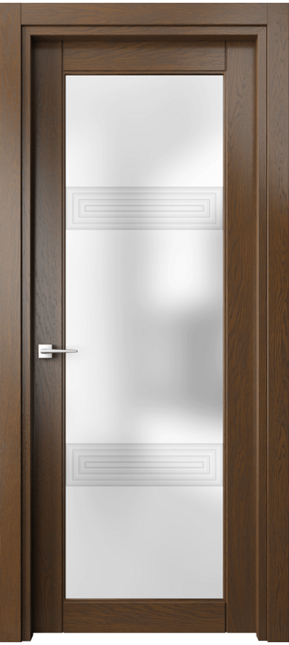 Межкомнатная дверь Эго 6112 Дуб королевский Сатинированное стекло "3Д" Цена 121399 ₽ | Volhovec