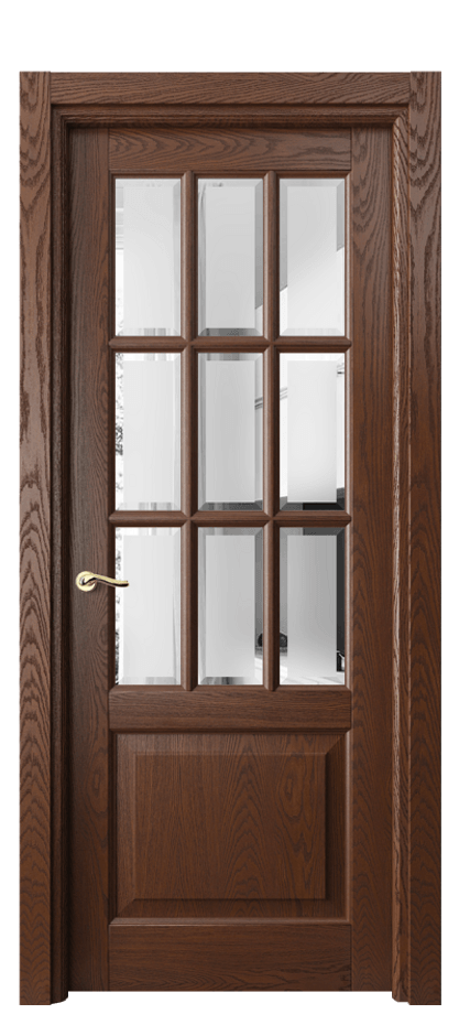 Межкомнатная дверь Lignum 0748 Дуб коньячный брашированный Сатинированное стекло с фацетом, 6 мм Цена 185020 ₽ | Volhovec