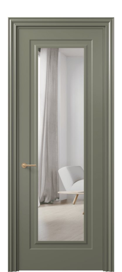 Межкомнатная дверь Mascot 8403 Матовый оливковый тёмный Двустороннее зеркало, триплекс Цена 73099 ₽ | Volhovec