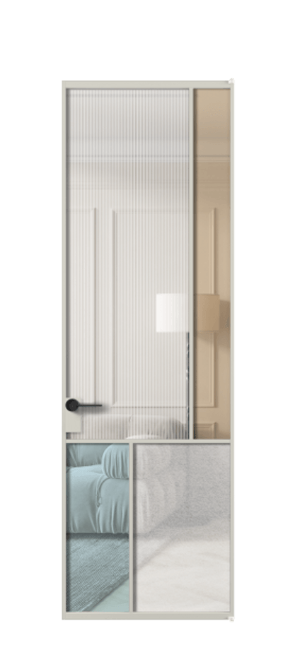 Межкомнатная дверь Mosaic АЛПЛ041.21 Алюминий тёплый серый Комбинация стекол Группы 1 и Группы 3 Цена 162290 ₽ | Volhovec