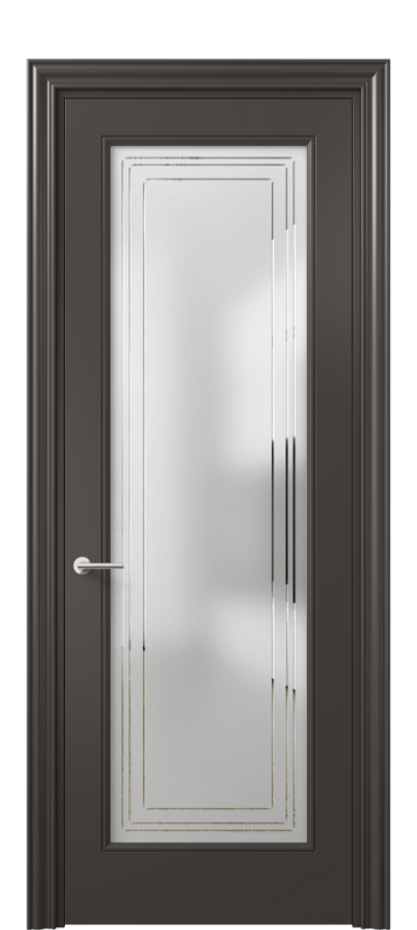 Дверь межкомнатная Mascot 8400 Матовый антрацит Сатинированное стекло с гравировкой "Грани", триплекс, 7 мм Фигурный наличник МАН Цена 77599 ₽ Наличники уже входят в базовый комплект. Фабрика дверей Волховец 8 (800) 551 43 19 Межкомнатная дверь Mascot 8400 Матовый антрацит Сатинированное стекло с гравировкой "Грани", триплекс, 7 мм Цена 77599 ₽ | Volhovec