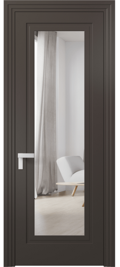 Межкомнатная дверь Rocca 8303 Матовый антрацит Двустороннее зеркало, триплекс Цена 71319 ₽ | Volhovec