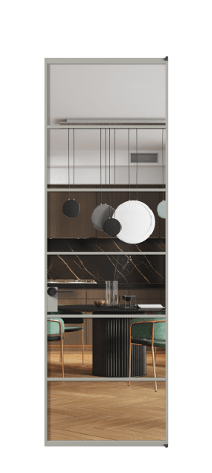 Алюминиевая дверь АЛПЛ040.04 Алюминий нейтральный серый Прозрачное стекло "Crystal Vision", калёное Цена 151690  | Volhovec