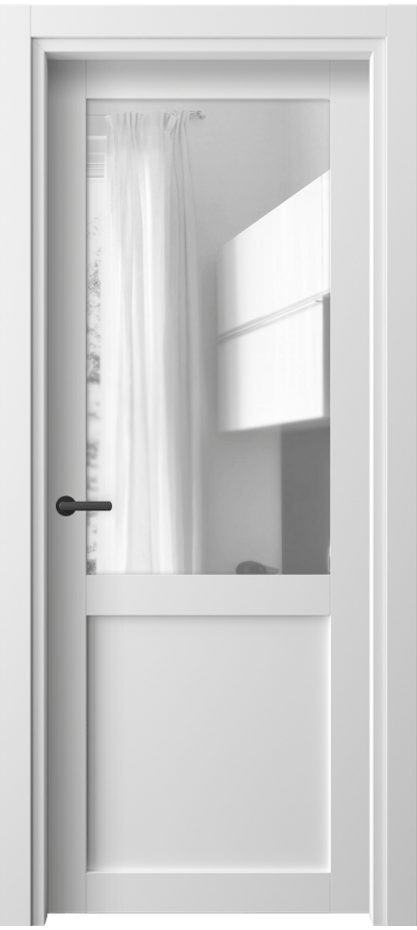 Межкомнатная дверь Neo 2122 Белый шёлк Прозрачное стекло, триплекс, 6 мм Цена 30899 ₽ | Volhovec