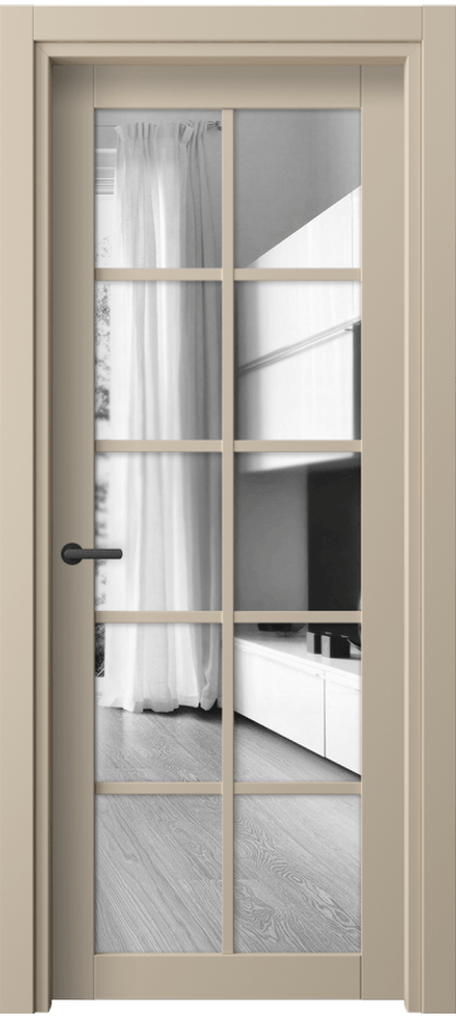 Межкомнатная дверь Neo 2106 ПЭТ светло-бежевый Двустороннее зеркало, триплекс, 6 мм Цена 28559 ₽ | Volhovec