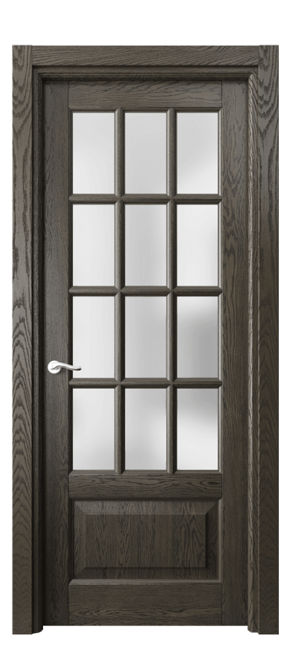 Межкомнатная дверь Lignum 0728 Дуб серый брашированный Сатинированное стекло Цена 190630 ₽ | Volhovec