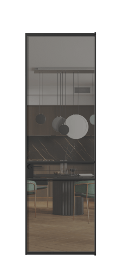 Алюминиевая дверь АЛПЛ040.02 Алюминий Черный Прозрачное серое стекло, триплекс, 6 мм Цена 130890  | Volhovec