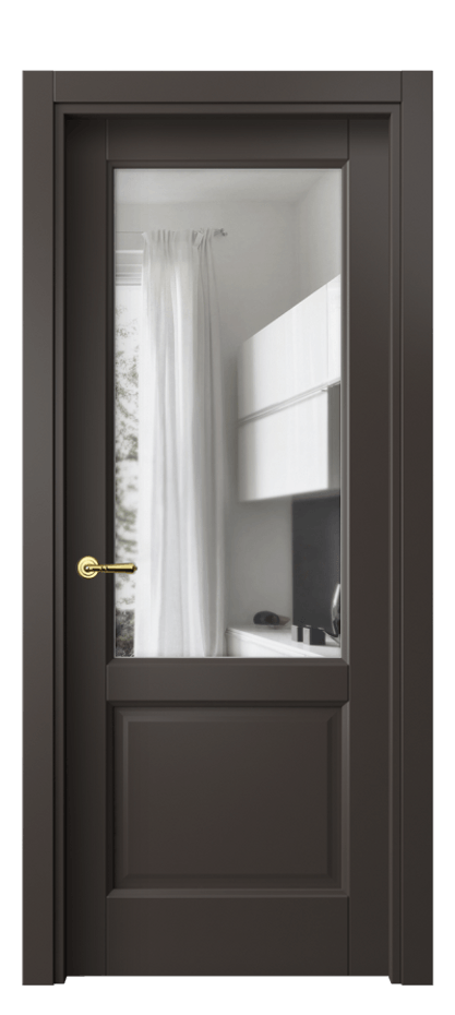 Межкомнатная дверь Galant 1422 Матовый антрацит Прозрачное стекло, 4 мм Цена 39359 ₽ | Volhovec