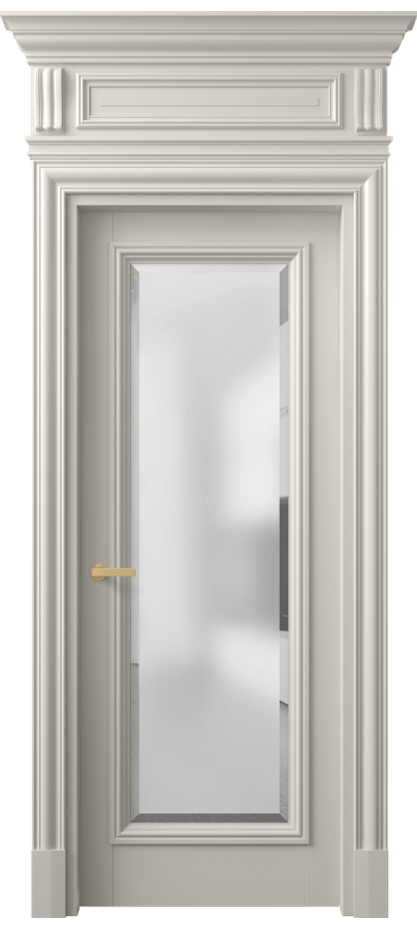 Межкомнатная дверь Antique 7300 Бук облачный серый Сатинированное стекло с фацетом, 6 мм Цена 170750 ₽ | Volhovec