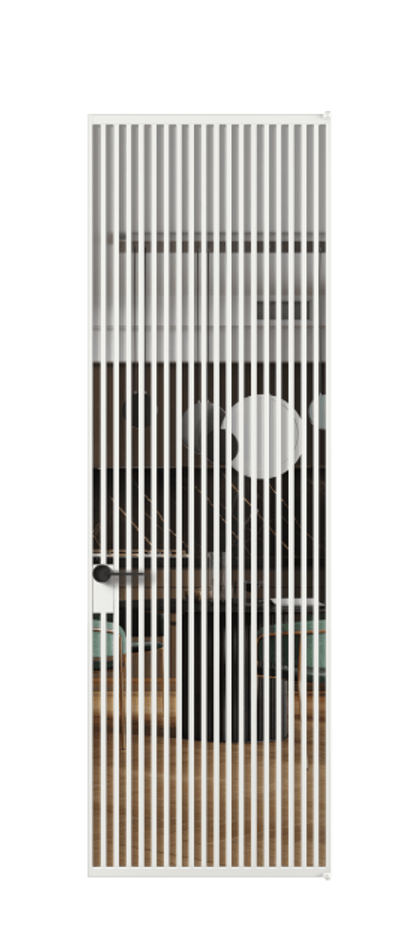 Алюминиевая дверь АЛПЛ040.06 Алюминий белоснежный Прозрачное стекло "Crystal Vision", калёное Цена 225390  | Volhovec