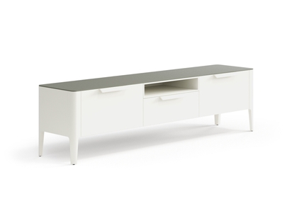 Мебель ТВ тумба Piega. Цвет Матовый молочно-белый. Материал Гладкая эмаль. Коллекция ТВ тумба Piega. Картинка.