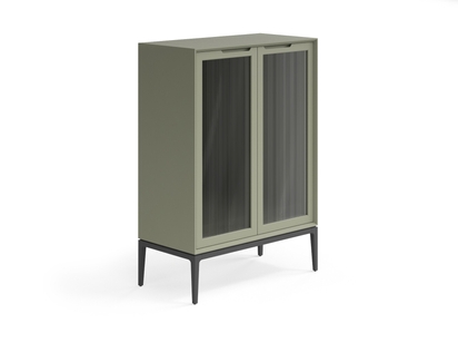 Мебель Витрина Velvet. Цвет Матовый оливковый тёмный. Материал Гладкая эмаль. Коллекция Витрина Velvet. Картинка.