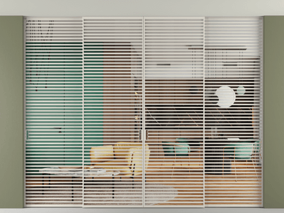 Алюминевая перегородка АЛПР 040.07_АОС_Crystalvision_new. Цвет Алюминий облачно-серый. Материал Алюминий в эмали. Коллекция Перегородка Formato внутри проёма четырёхстворчатая со скрытым креплением в потолок. Фото. Алюминевая перегородка АЛПР 040.07_АОС_Crystalvision_new. Цвет Алюминий облачно-серый. Материал Алюминий в эмали. Коллекция Перегородка Formato внутри проёма четырёхстворчатая со скрытым креплением в потолок. Картинка.