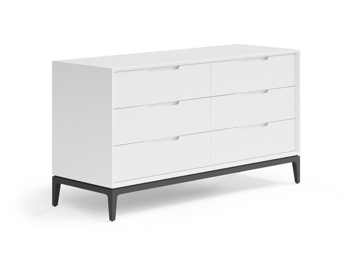 Мебель Комод Вельвет 6 ящиков. Цвет Матовый белоснежный. Материал Гладкая эмаль. Коллекция Комод Вельвет 6 ящиков. Картинка.