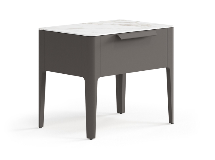 Мебель Тумба прикроватная Piega 1 ящик. Цвет Матовый антрацит. Материал Гладкая эмаль. Коллекция Тумба прикроватная Piega 1 ящик. Картинка.