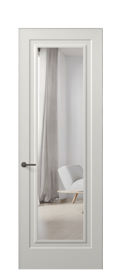 Дверь межкомнатная АКП 8403 МСР Матовый серый Зеркало. Цвет Матовый серый. Материал Гладкая эмаль. Коллекция Mascot. Картинка.