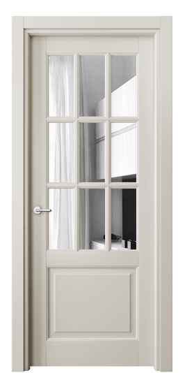 Дверь межкомнатная 6312 БОС Зеркало. Цвет Бук облачный серый. Материал Массив бука эмаль. Коллекция Toscana Grigliato. Картинка.