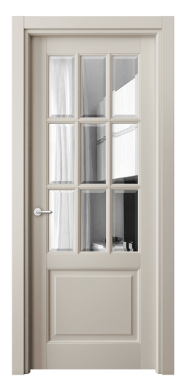 Дверь межкомнатная 6312 БСБЖ Зеркало с фацетом. Цвет Бук светло-бежевый. Материал Массив бука эмаль. Коллекция Toscana Grigliato. Картинка.