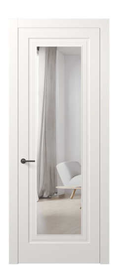 Межкомнатная дверь АКП 8403 МПБЛ Зеркало с одной стороны. Цвет Матовый пудровый белый. Материал Гладкая эмаль. Коллекция Mascot. Фото. Дверь межкомнатная АКП 8403 МПБЛ Зеркало с одной стороны. Цвет Матовый пудровый белый. Материал Гладкая эмаль. Коллекция Mascot. Картинка.