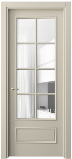 Дверь межкомнатная 8112 МБСР ПРОЗ. Цвет Матовый бежево-серый. Материал Гладкая эмаль. Коллекция Paris. Картинка.