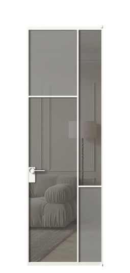 Межкомнатная дверь АЛПЛ041.10 БЕЛ Серый сатин матовое + Серый прозрачное. Цвет Алюминий Белый. Материал Алюминий. Коллекция Mosaic. Фото. Дверь межкомнатная АЛПЛ041.10 БЕЛ Серый сатин матовое + Серый прозрачное. Цвет Алюминий Белый. Материал Алюминий. Коллекция Mosaic. Картинка.
