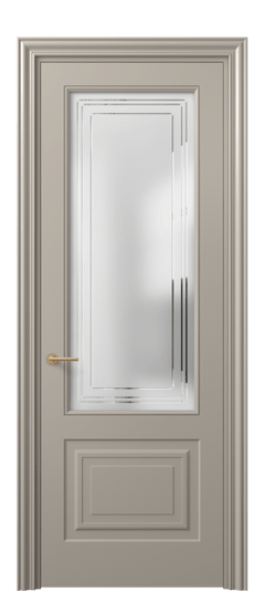 Дверь межкомнатная 8452 МБСК Сатин с гравировкой Mascot. Цвет Матовый бисквитный. Материал Гладкая эмаль. Коллекция Mascot. Картинка.