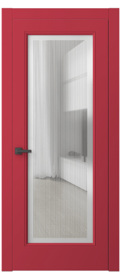 Дверь межкомнатная 8300-linea Клубнично-красный RAL 3018. Цвет RAL. Материал Гладкая эмаль. Коллекция Linea. Картинка.