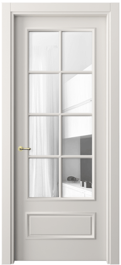 Дверь межкомнатная 8112 МПБЛ ПРОЗ. Цвет Матовый пудровый белый. Материал Гладкая эмаль. Коллекция Paris. Картинка.