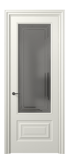 Дверь межкомнатная 8442 МЖМ Серый сатин с гравировкой. Цвет Матовый жемчужный. Материал Гладкая эмаль. Коллекция Mascot. Картинка.