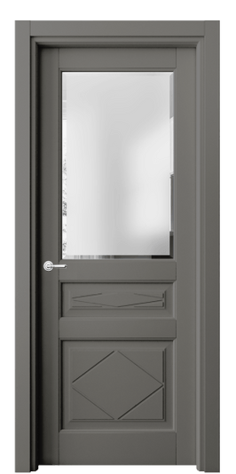 Дверь межкомнатная 6344 БКЛС САТ Ф. Цвет Бук классический серый. Материал Массив бука эмаль. Коллекция Toscana Rombo. Картинка.