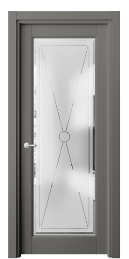 Дверь межкомнатная 6300 МКЛС САТ-Ф. Цвет Матовый классический серый. Материал Гладкая эмаль. Коллекция Тоскана Литера. Картинка.