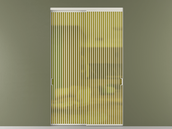 Алюминевая перегородка АЛПР 040.06_БЕЛ_САТ ЖЕЛ_new. Цвет Алюминий Белый. Материал Алюминий. Коллекция Перегородка Formato внутри проёма 2 створки. Картинка.