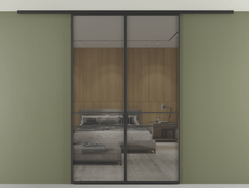 Перегородка Формато вдоль стены на потолок 2 створки