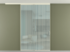 Перегородка Формато вдоль стены на потолок 2 створки с синхронным механизмом