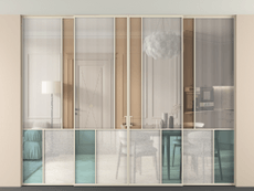 Перегородка Mosaic внутри проёма скрытое крепление в потолок 4 створки