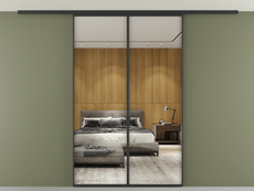 Перегородка Formato вдоль стены на потолок 2 створки