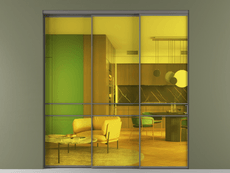 Перегородка Формато внутри проёма 3 створки с синхронным механизмом