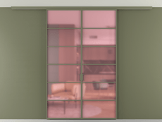 Перегородка Формато вдоль стены на потолок 2 створки