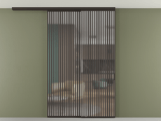 Перегородка Формато вдоль стены на потолок 2 створки с синхронным механизмом