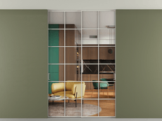 Перегородка Формато внутри проёма скрытое крепление в потолок 2 створки